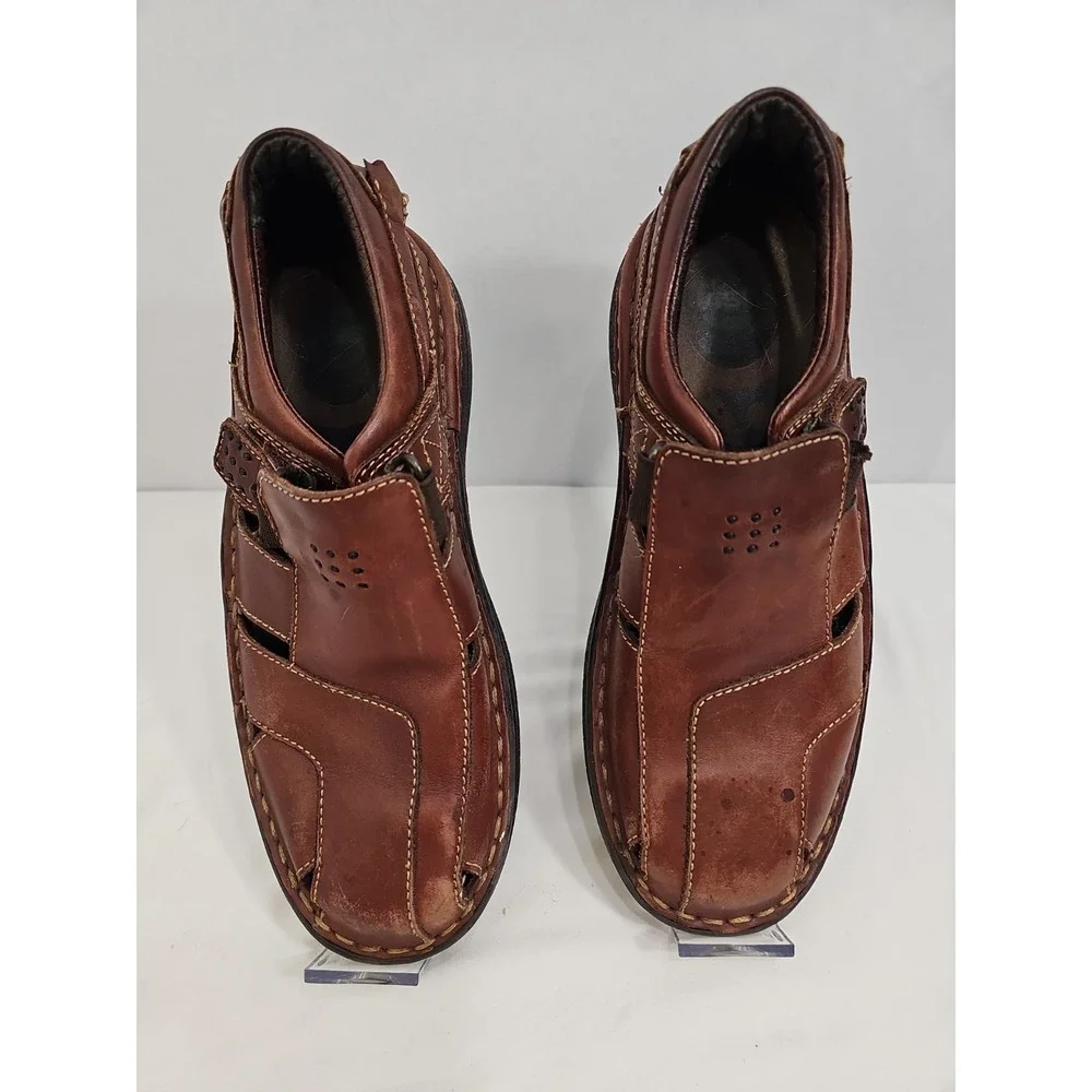 Streetcars Brown Leather Hook Loop Fisherman Sandal Comfort Men Shoe Size 10M